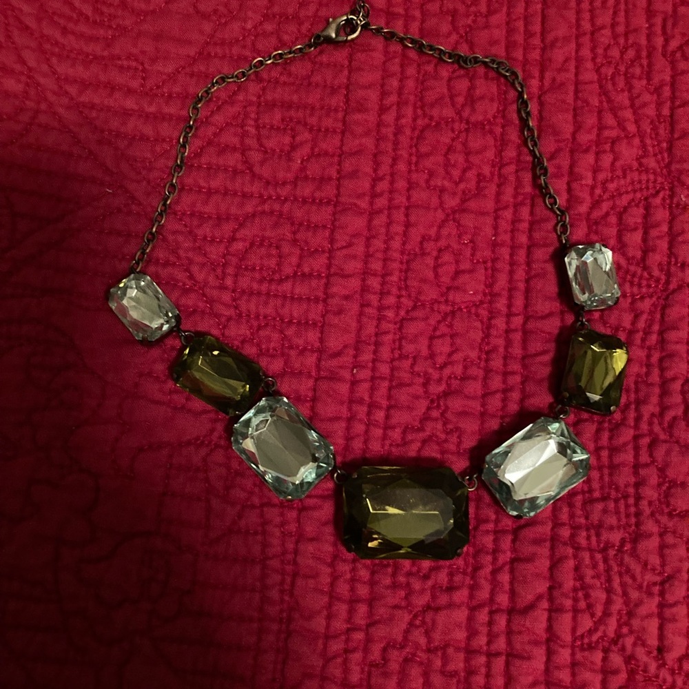 Vintage green stone necklace